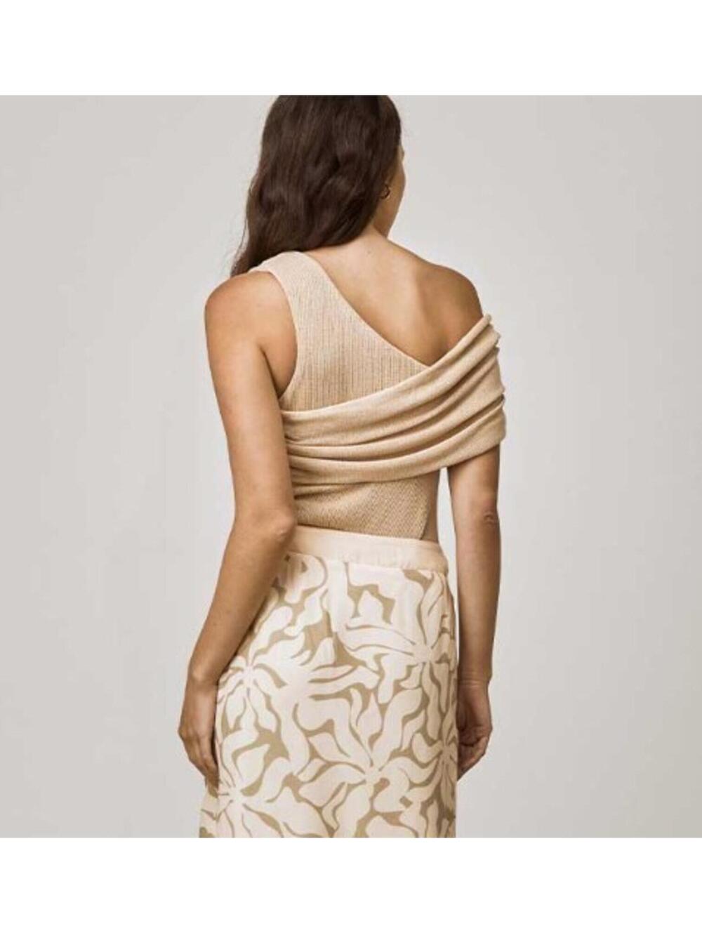 Mon Renn Overly Knit Top Natural, Size Small  (see pics)   MSRP $140